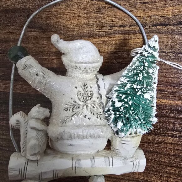 Rare Pam Schifferl White Santa Swing Ornament Winter White Midwest Cannon Falls - Picture 5 of 7